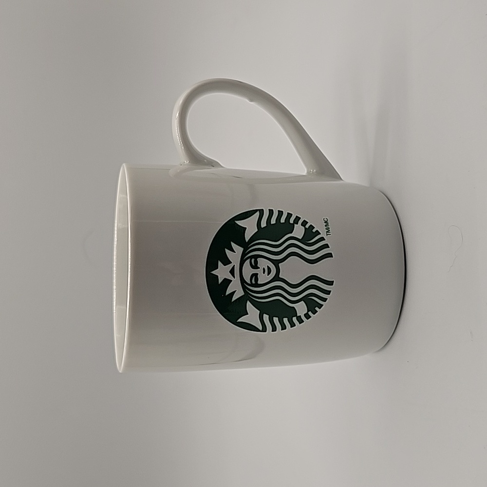 Starbucks Coffee Cup Mugs 2013 White Ceramic with Green Logo